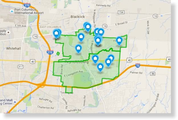 school attendance zone boundaries on google map